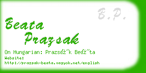 beata prazsak business card